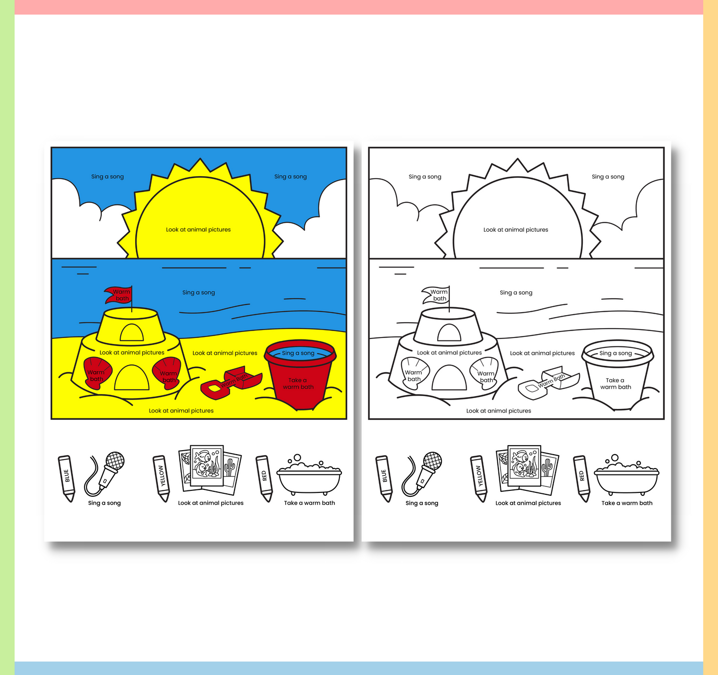 Color by Coping Skills Summer Activity