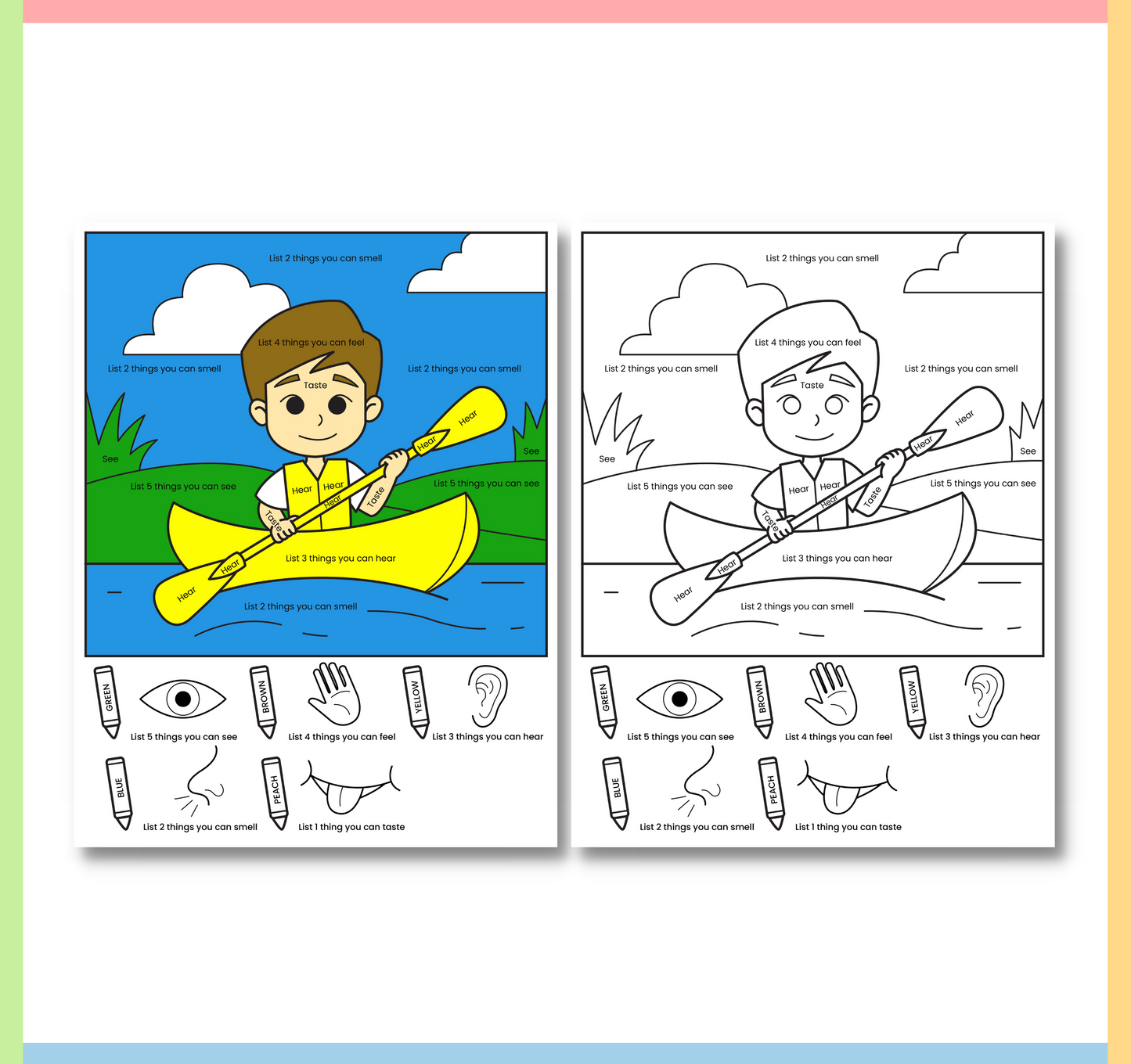 Color by Coping Skills Summer Activity