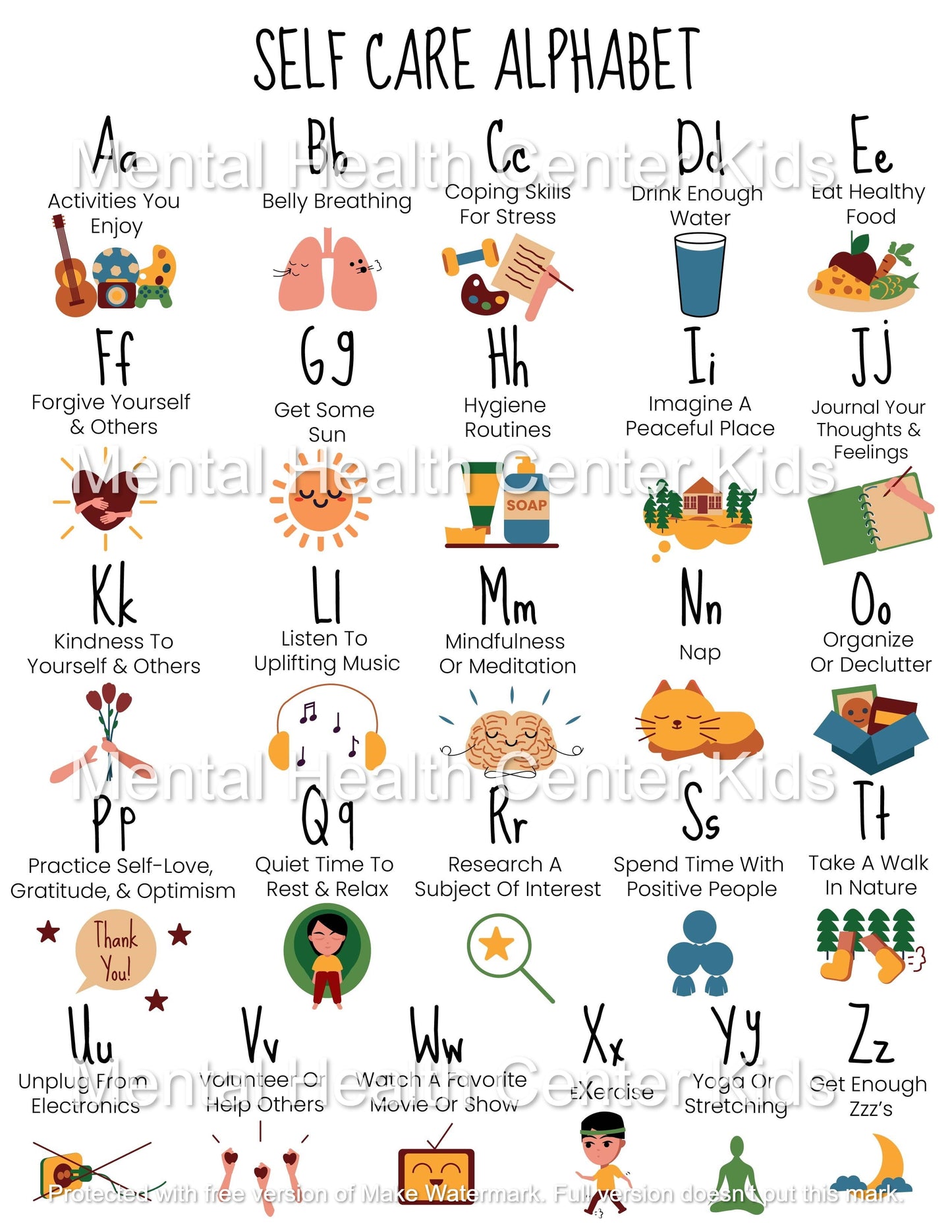 self care alphabet
