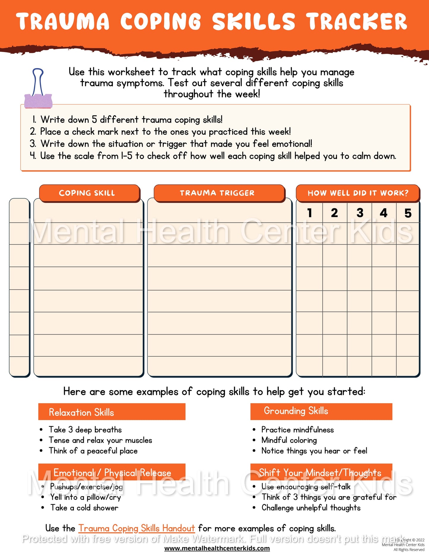 trauma coping skills