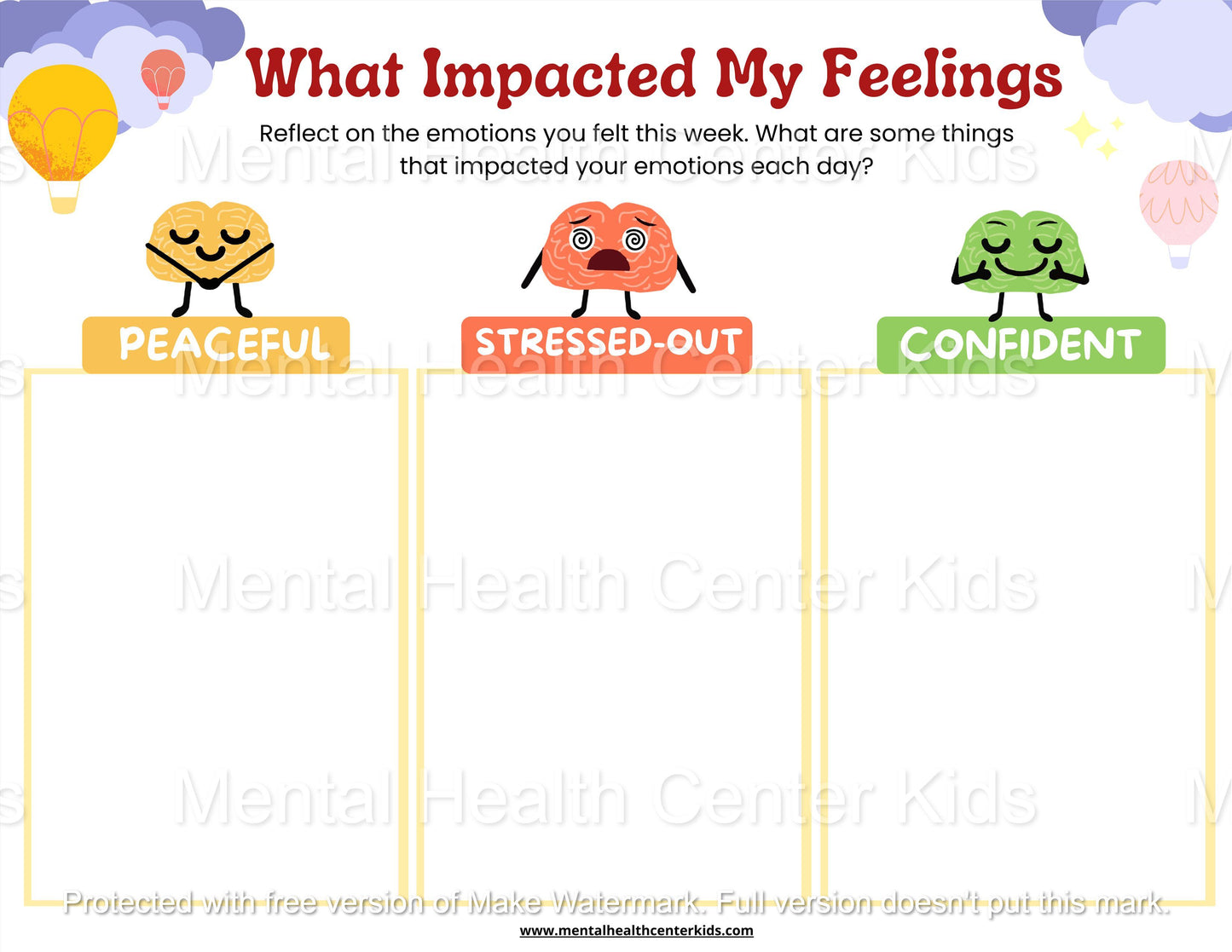 Weekly Feelings Tracker Worksheet for Kids What Impacted My Feelings