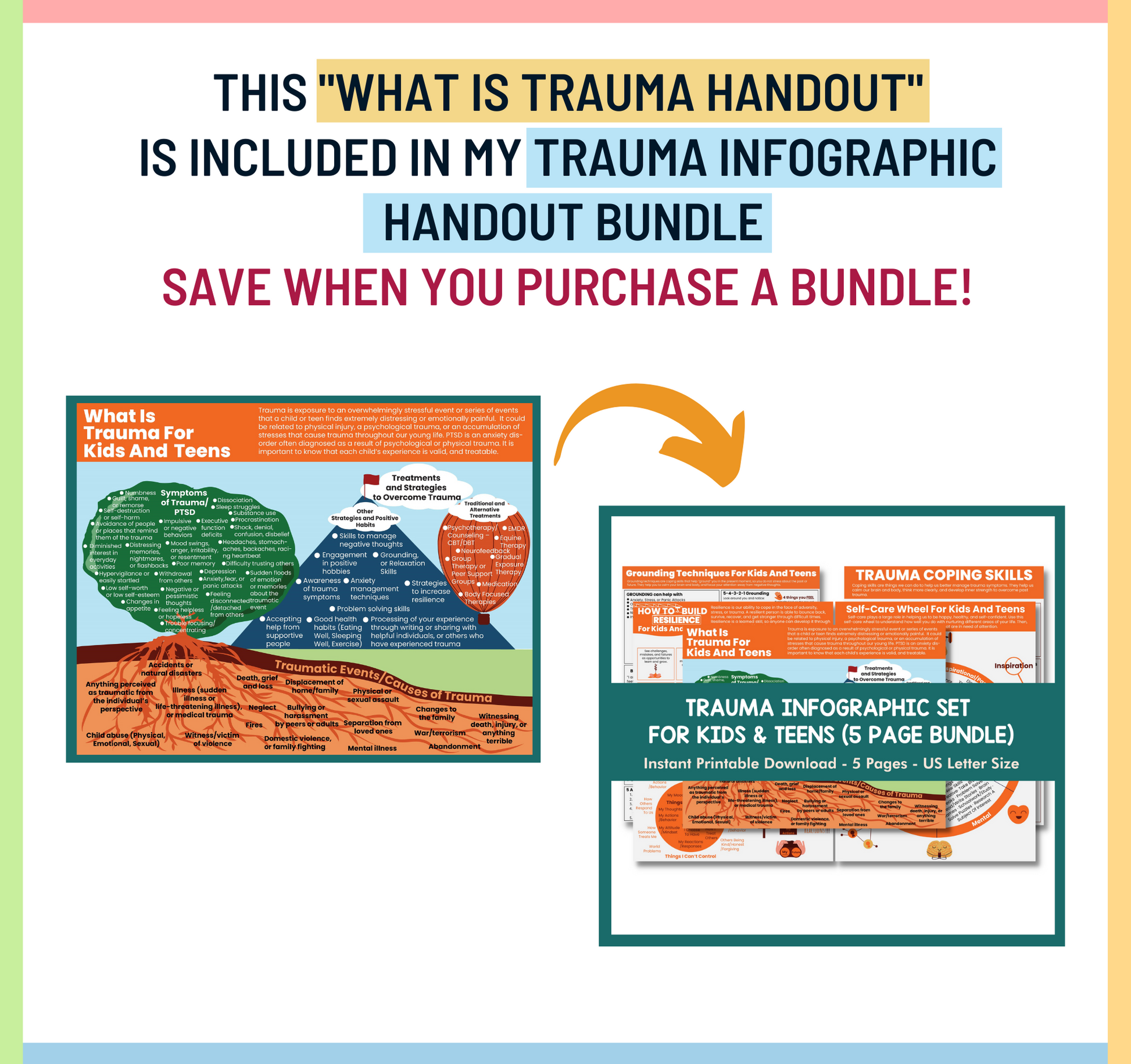 What is Trauma PDF Printable Poster for Kids & Teens