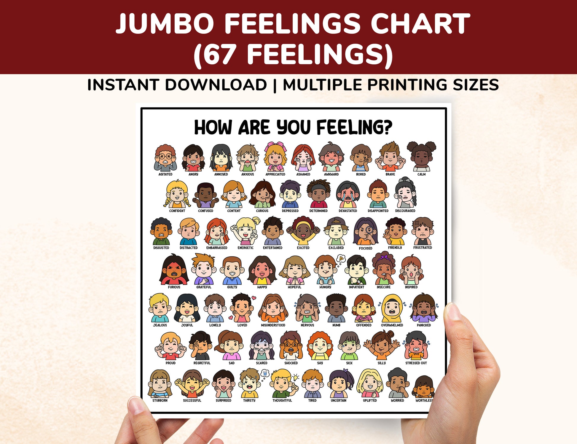 feelings chart for kids