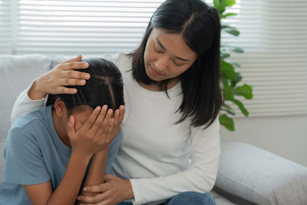 a caregiver explaining death to a child