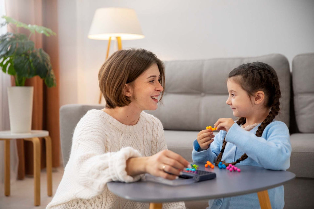 a teacher interacting with a child with autism