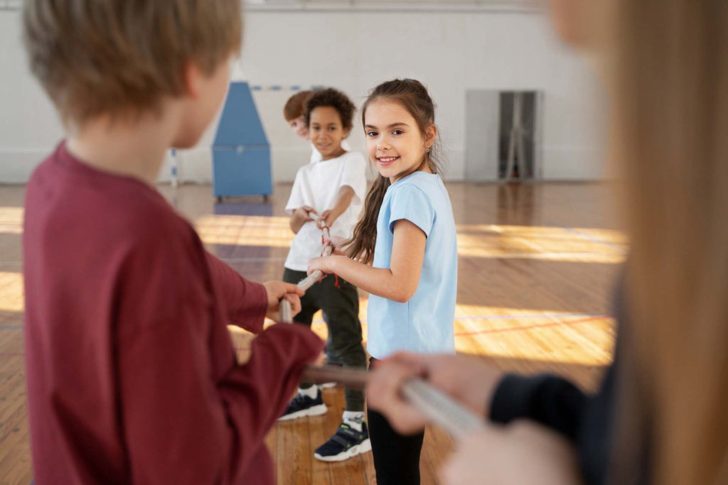 a young girl leading an activity