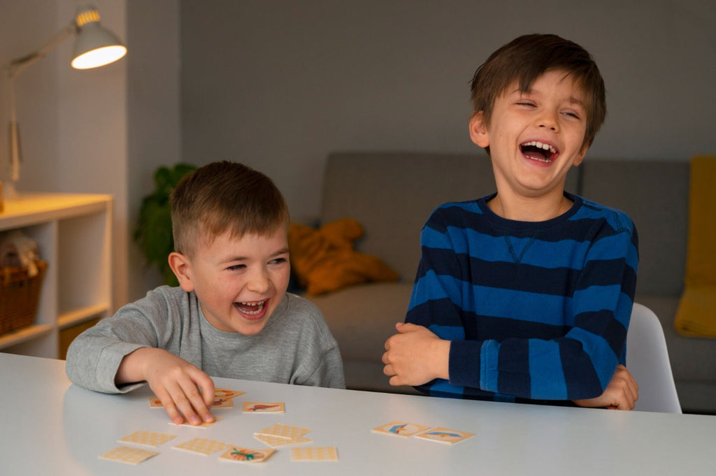 children playing memory game
