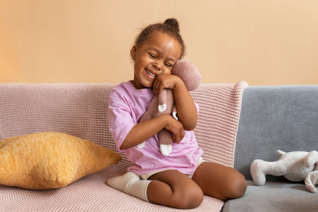 kid with stuffed animal