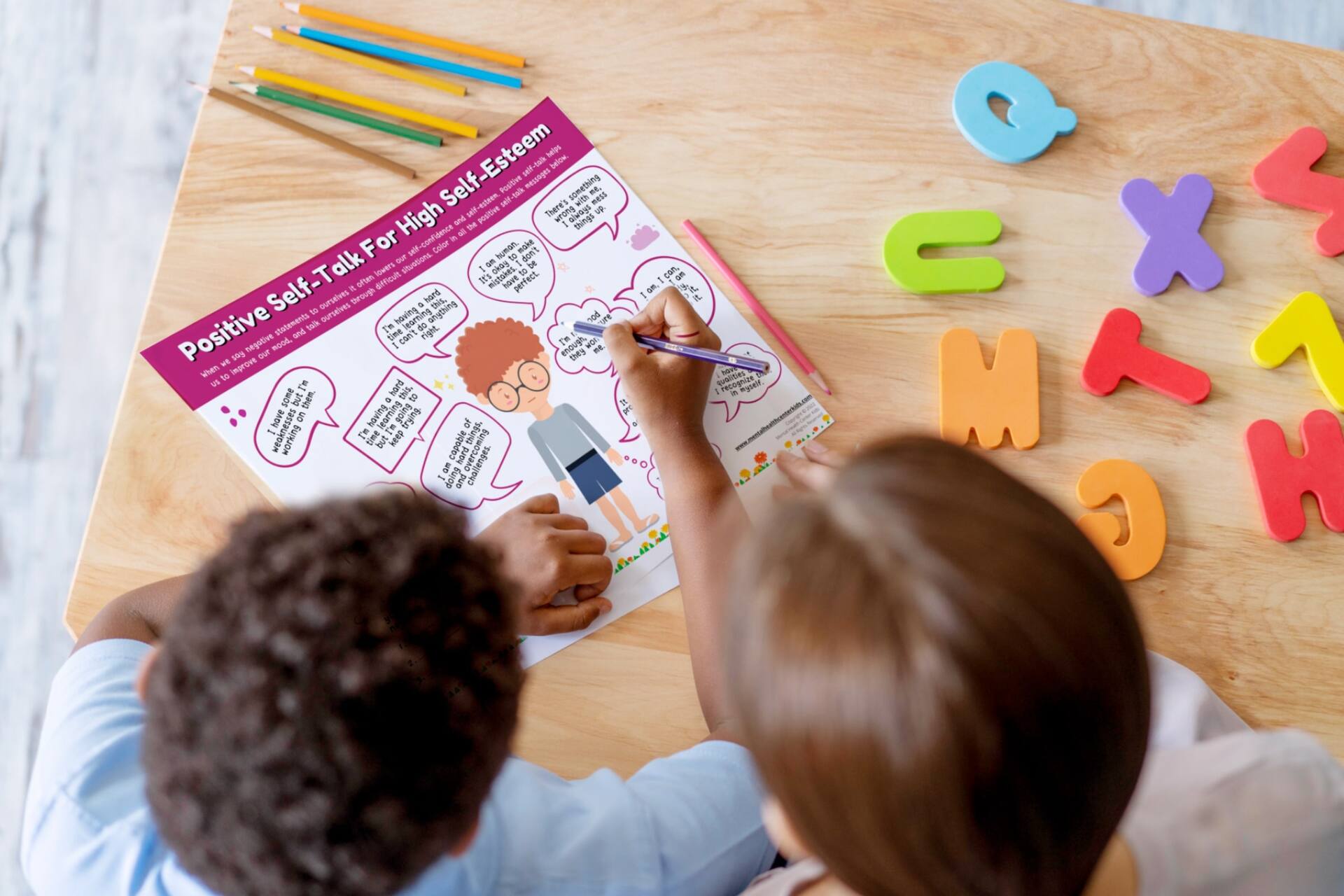 Positive Self-Talk Worksheets for Anger, Depression, Anxiety, and More