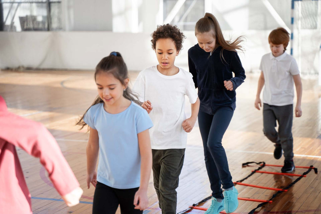 kids training together at the gym