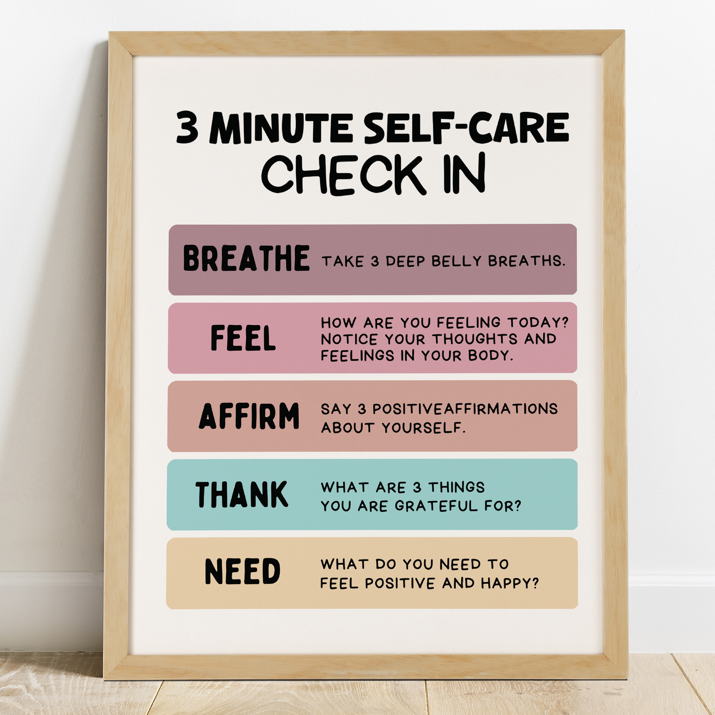 3 Minute Self-Care Check In
