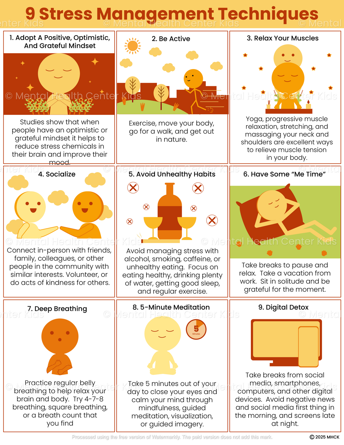 Stress Management Techniques (PDF) – Mental Health Center Kids