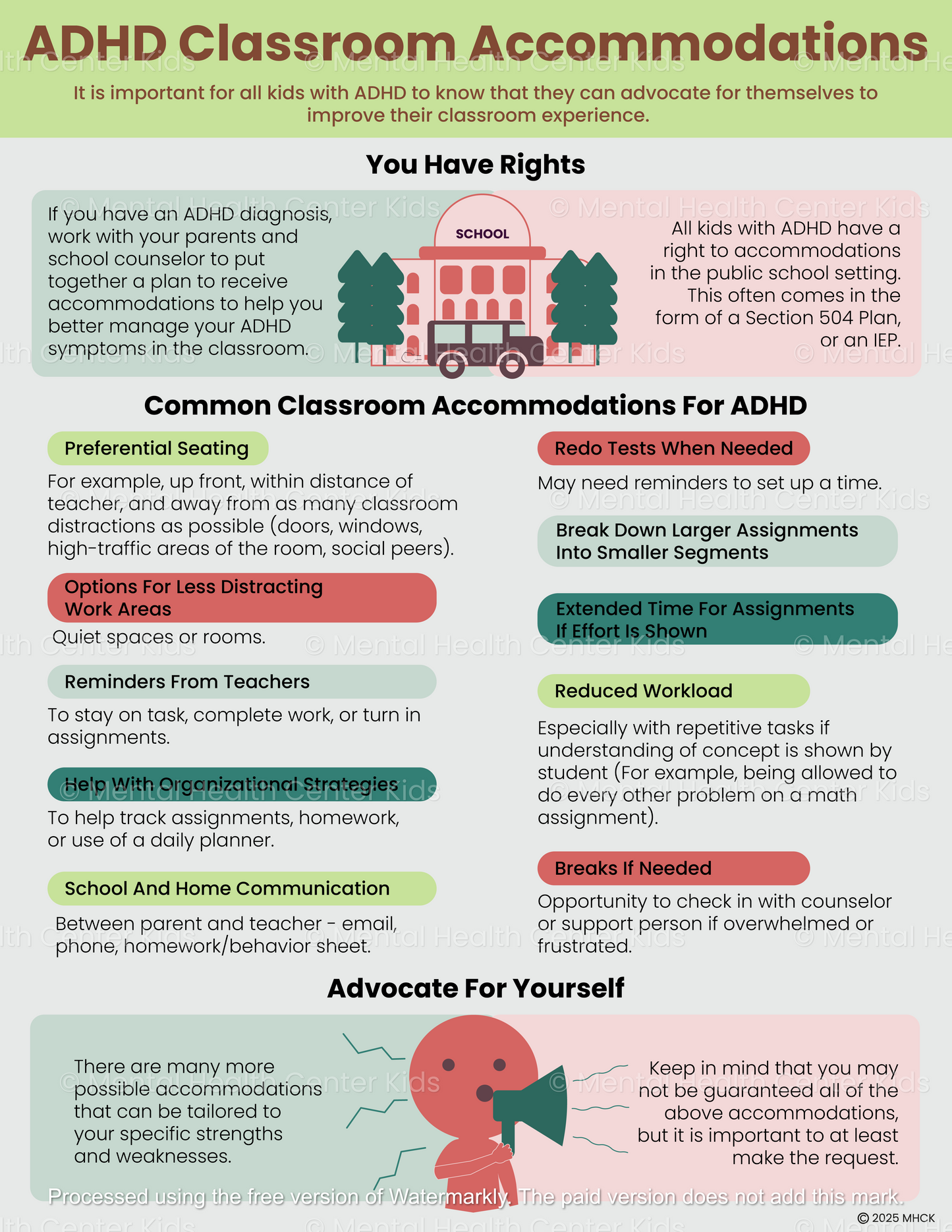 adhd school accommodations 504