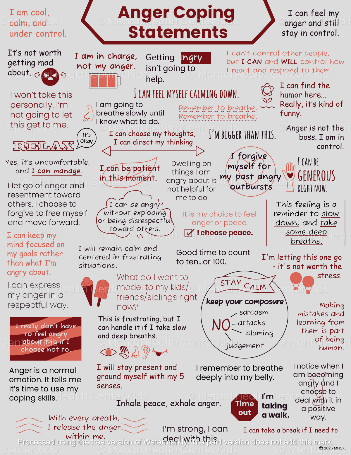 Positive Affirmations for Anger – Mental Health Center Kids