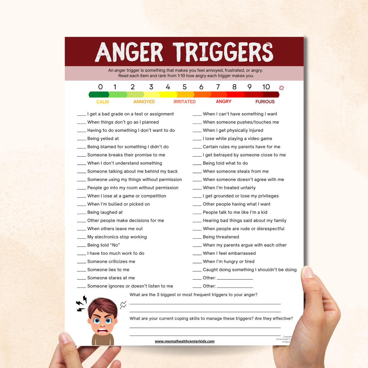 Anger Triggers – Mental Health Center Kids