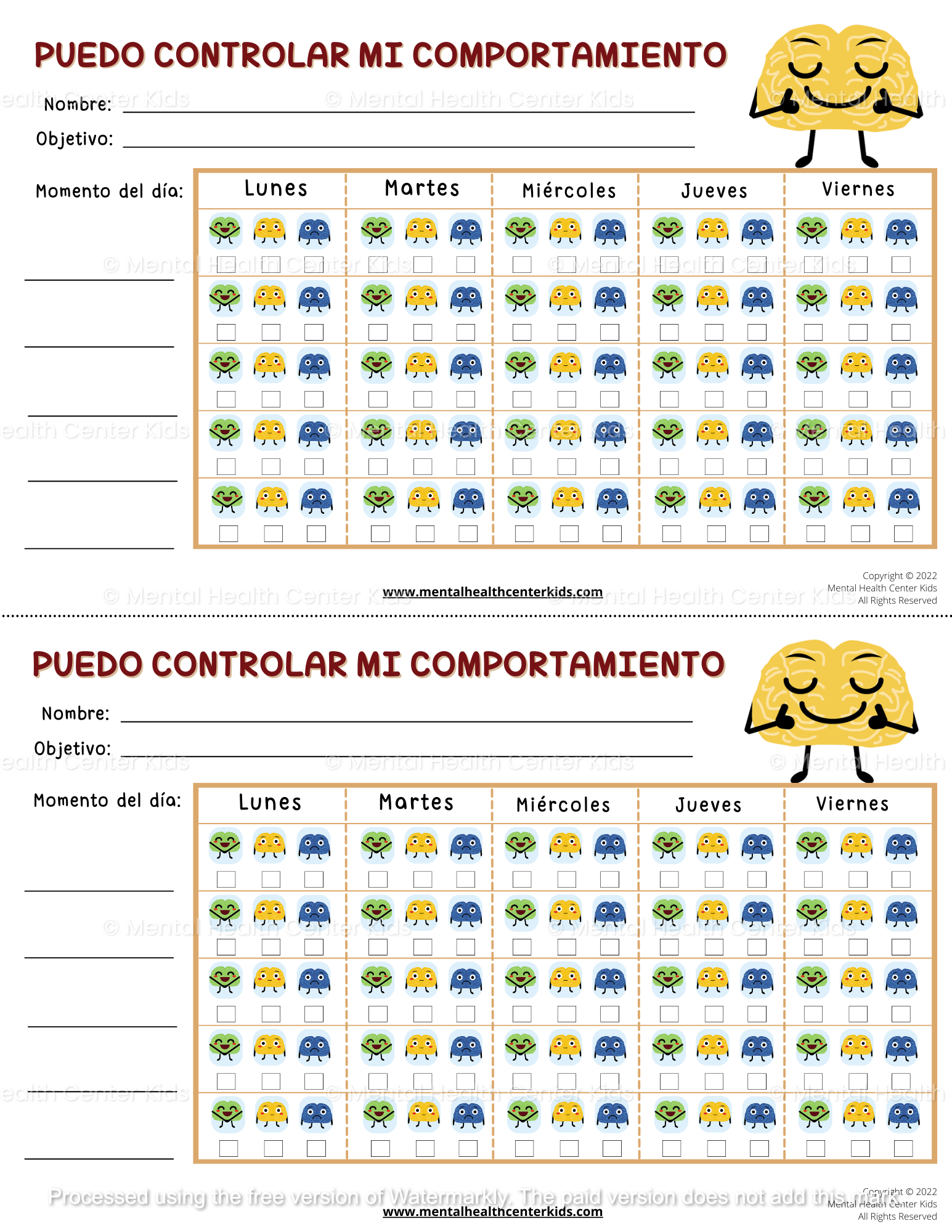 Spanish Weekly Behavior Tracker