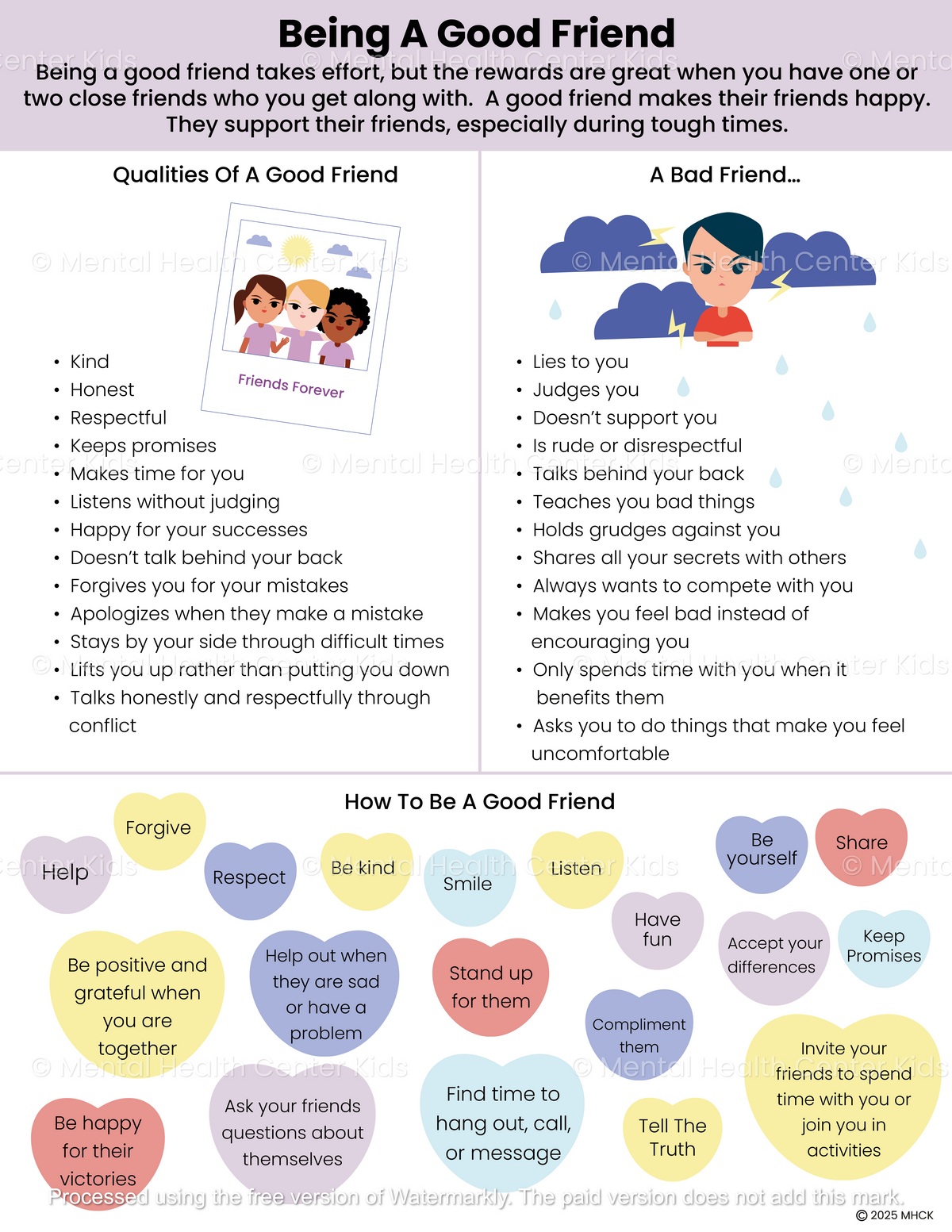 Being Good Being a Good Friend – Mental Health Center Kids
