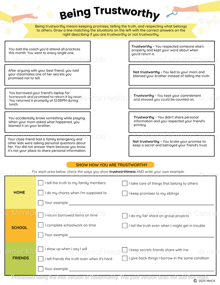 Mistrust Worksheet.pdf Trust Worksheets (2 Pages) – Mental Health Center Kids