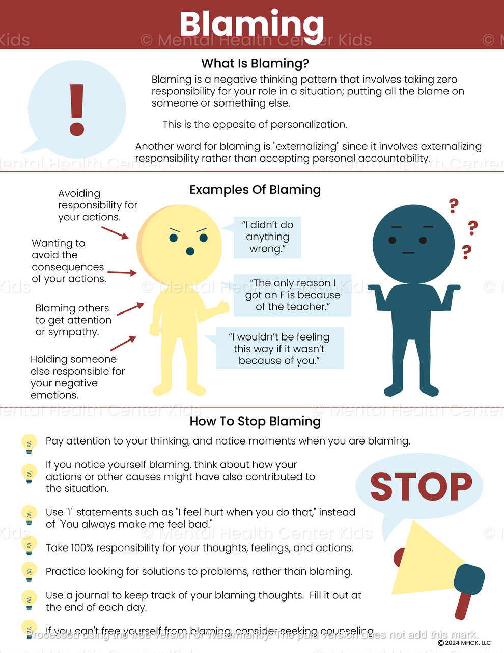 Blaming Cognitive Distortion (PDF) – Mental Health Center Kids