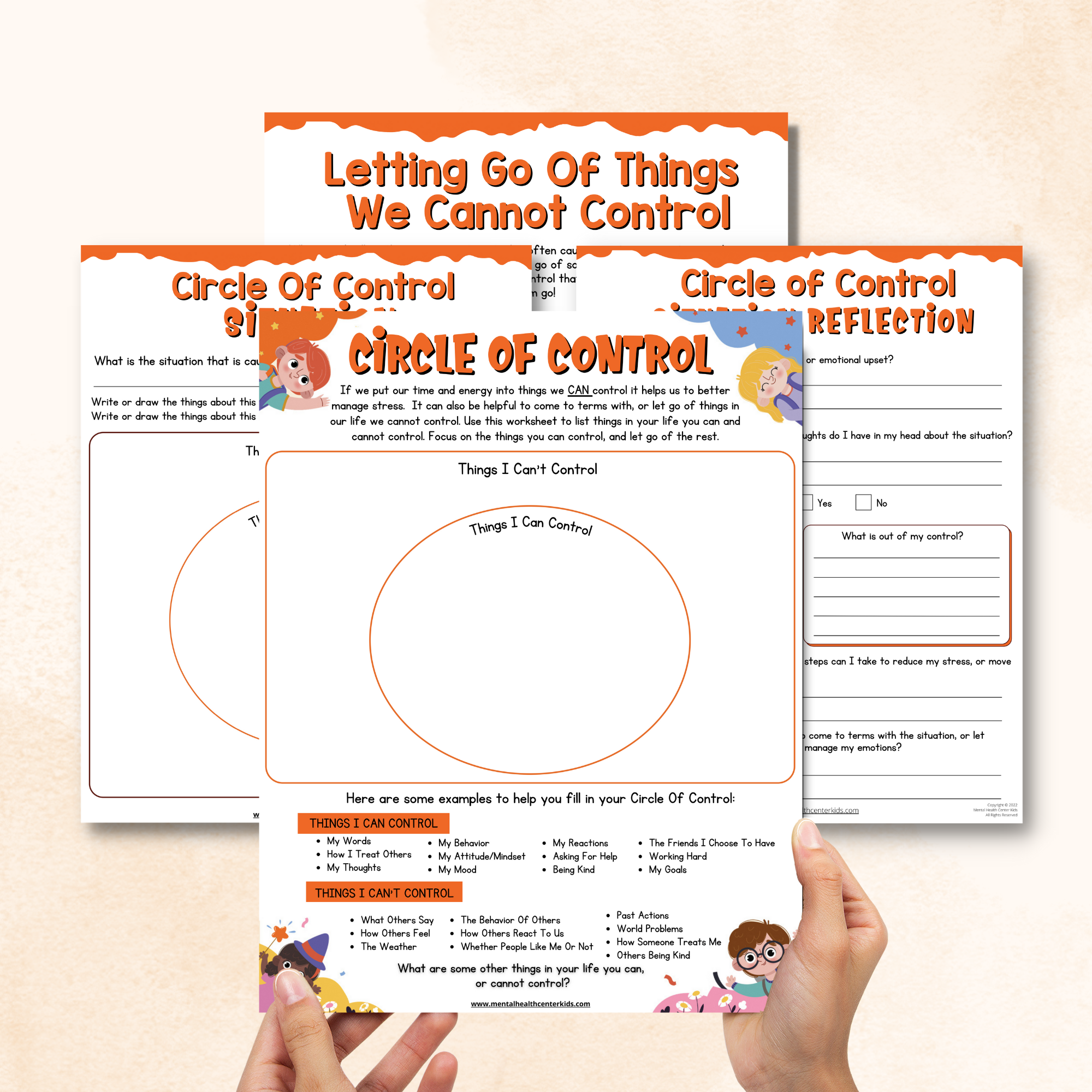 circle of control worksheets