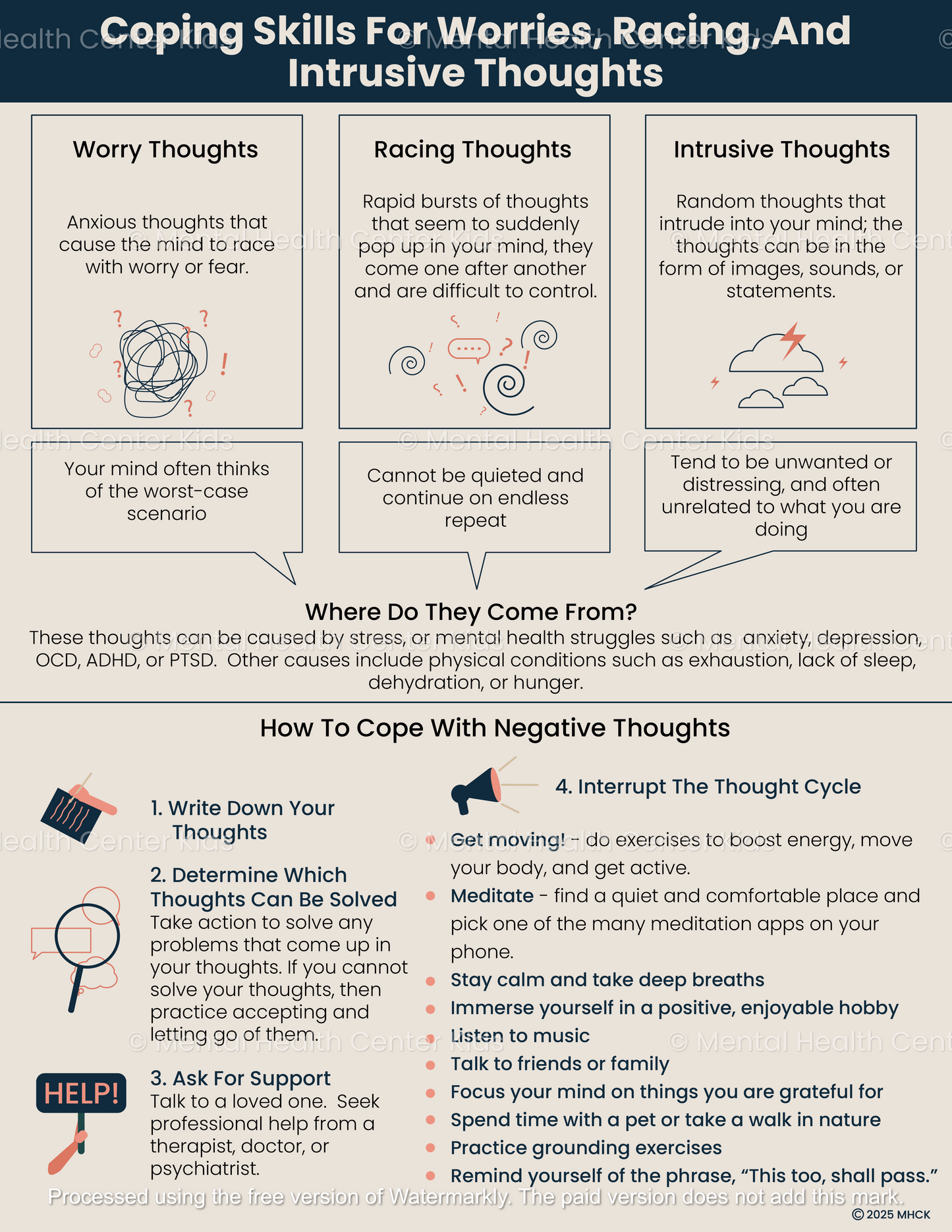 Coping Skills For Worries, Racing, And Intrusive Thoughts