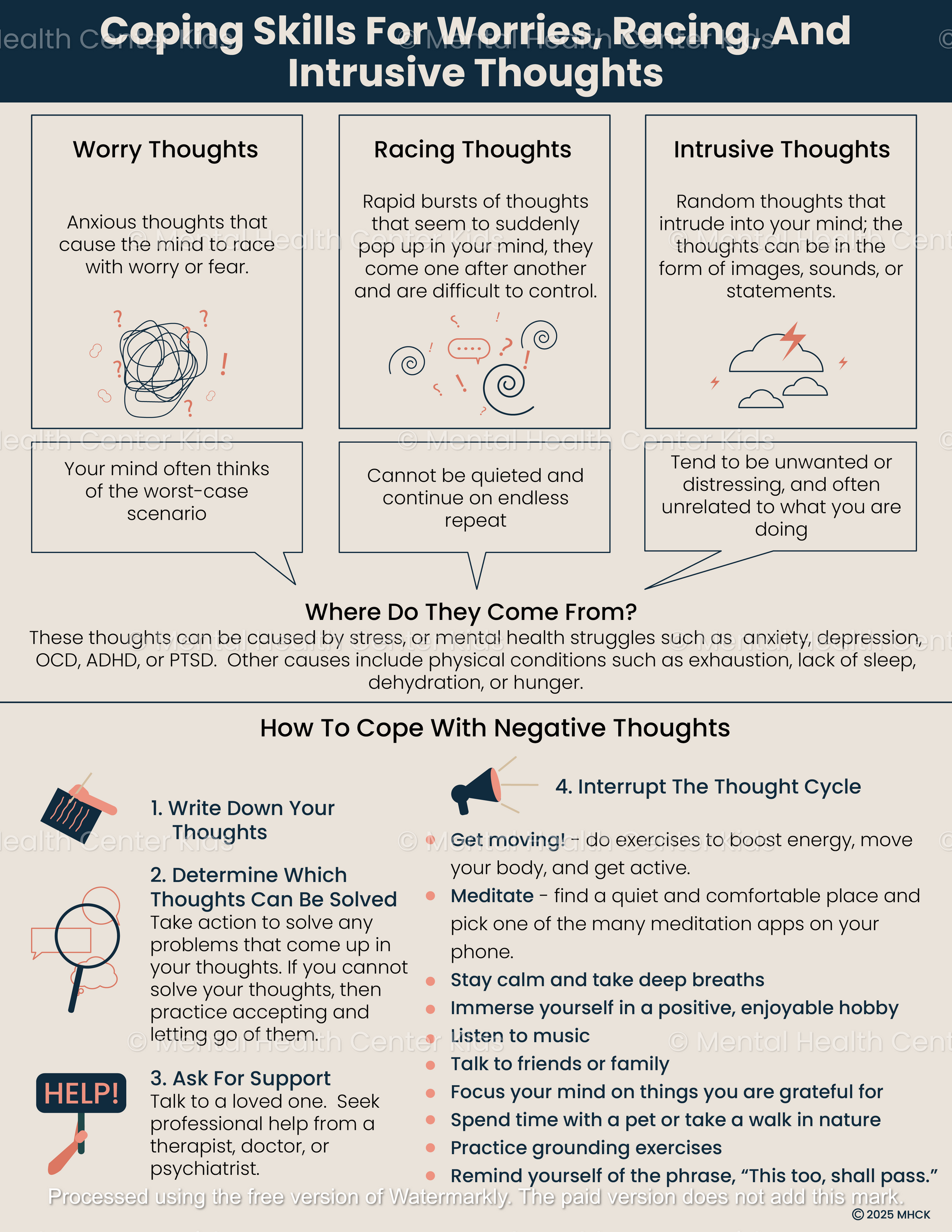 Coping Skills For Worries, Racing, And Intrusive Thoughts