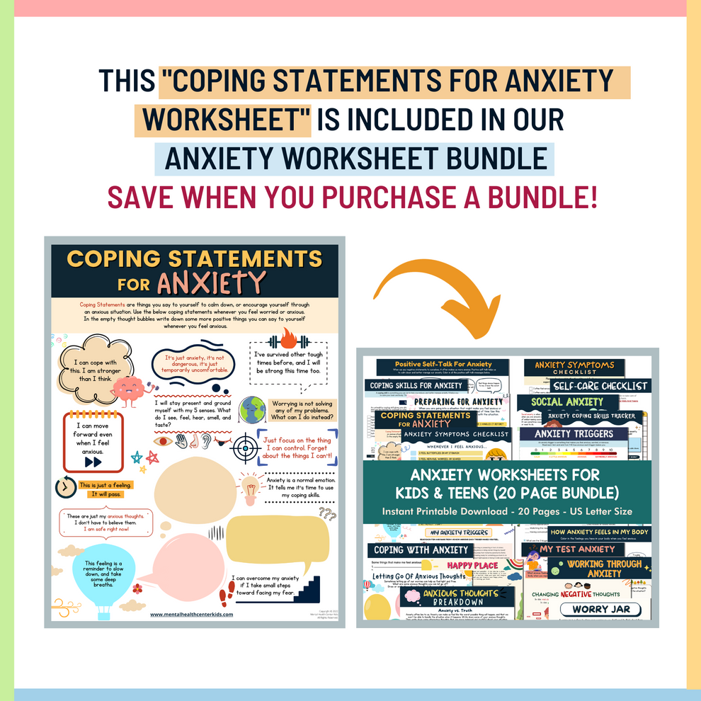 Coping Statements for Anxiety – Mental Health Center Kids