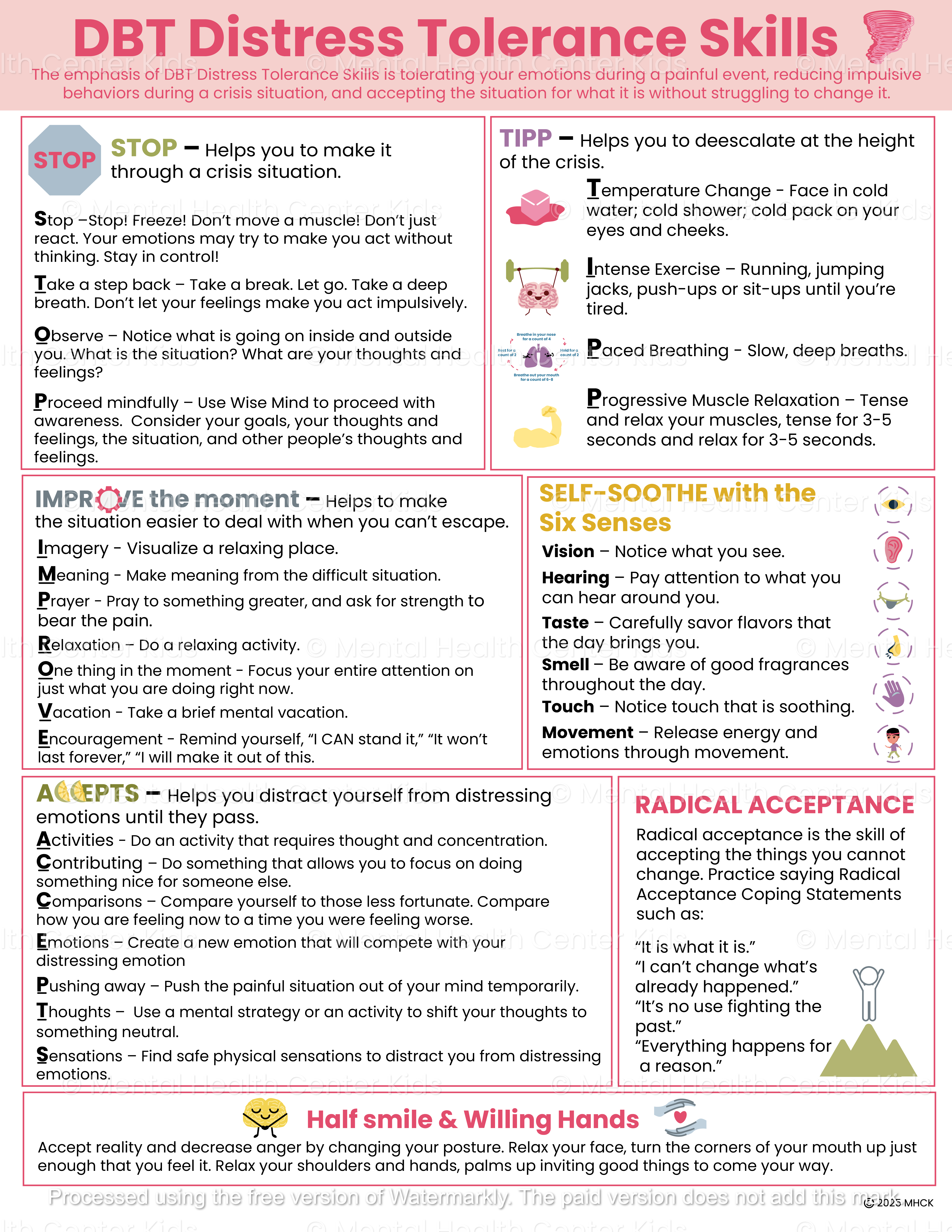 DBT Distress Tolerance Skills (PDF) – Mental Health Center Kids