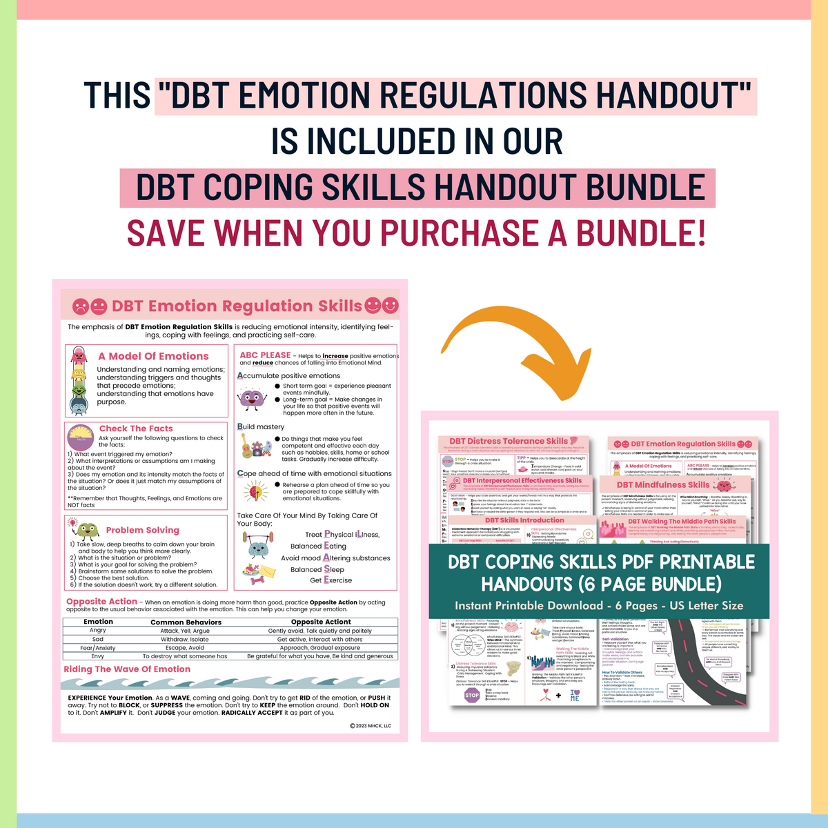 Explaining Dbt DBT Emotion Regulation Skills (PDF) – Mental Health Center Kids