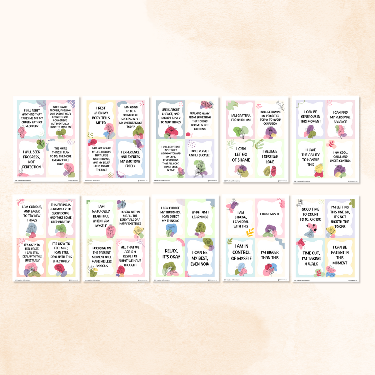 DBT Positive Affirmation Cards – Mental Health Center Kids