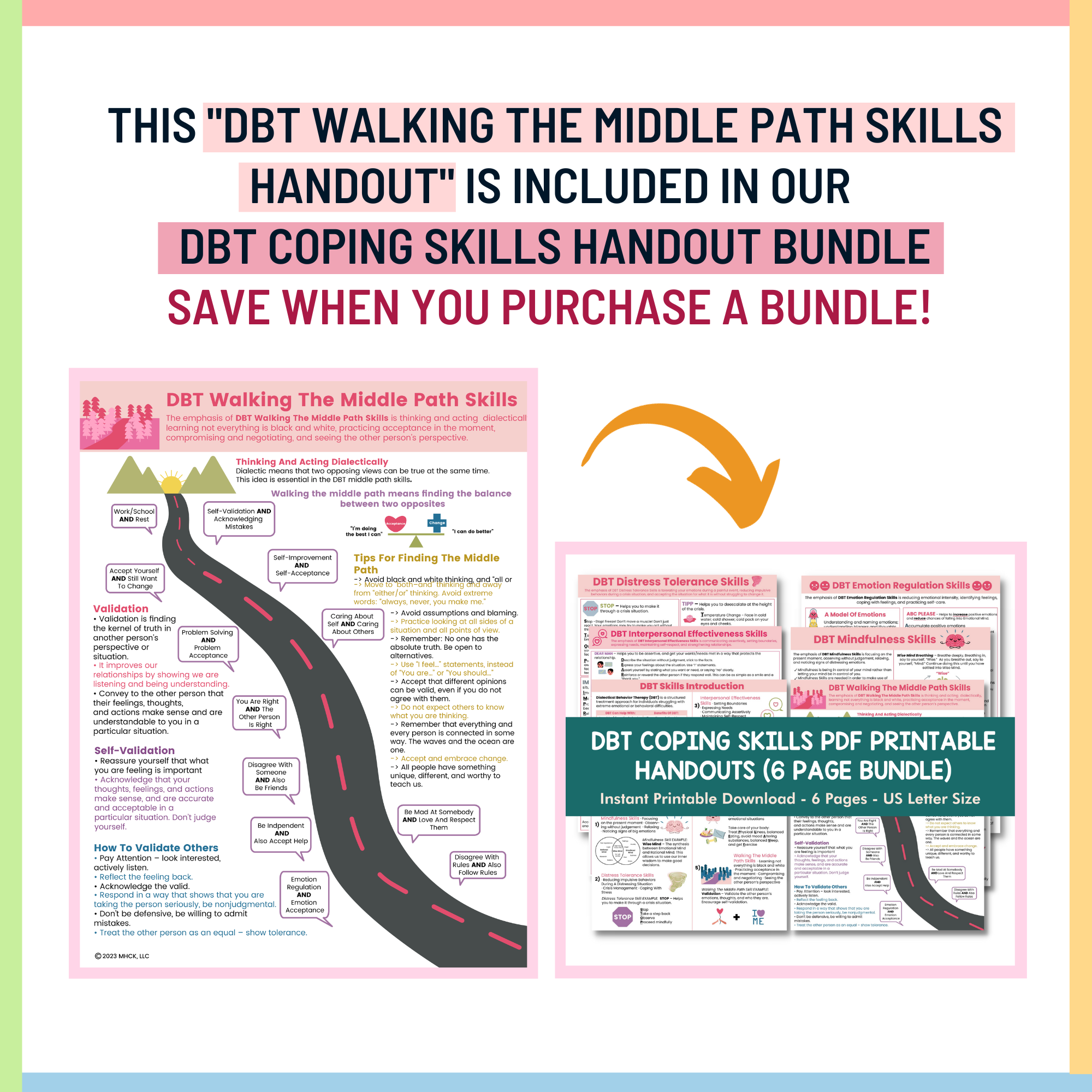 DBT Walking The Middle Path Skills (PDF) – Mental Health Center Kids