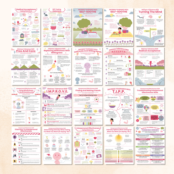 Brainline Handouts DBT Handouts Bundle (70 Pages) β Mental Health Center Kids