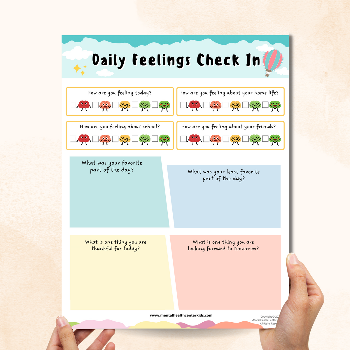 Daily Feelings Check-In – Mental Health Center Kids