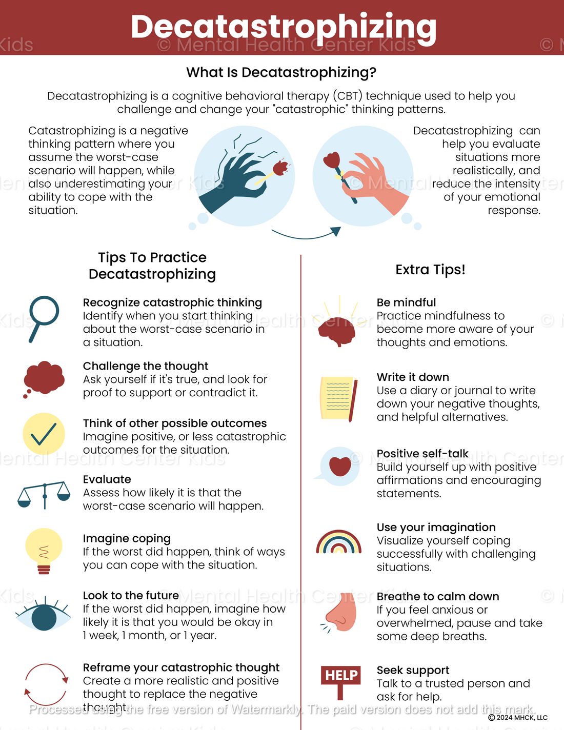 Decatastrophizing CBT Handout (PDF) – Mental Health Center Kids