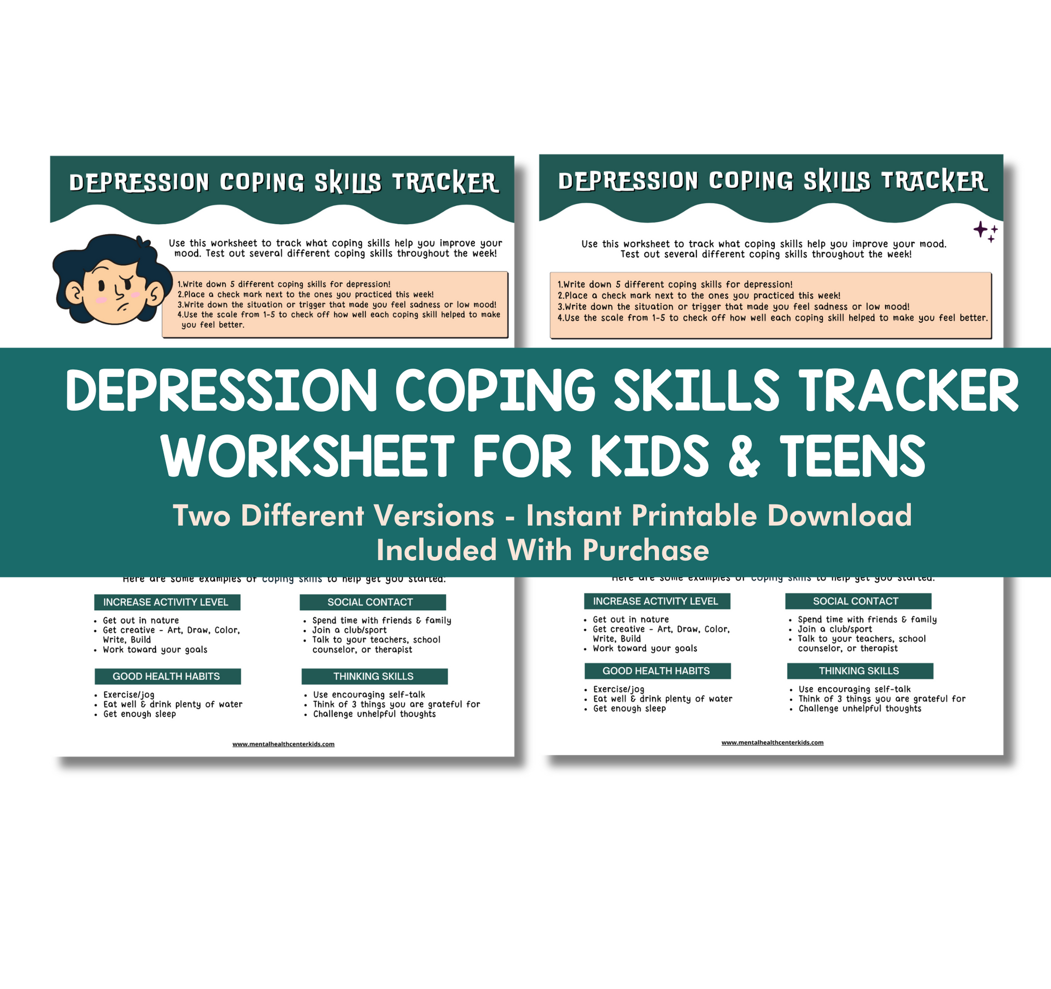 Depression Coping Skills Tracker – Mental Health Center Kids