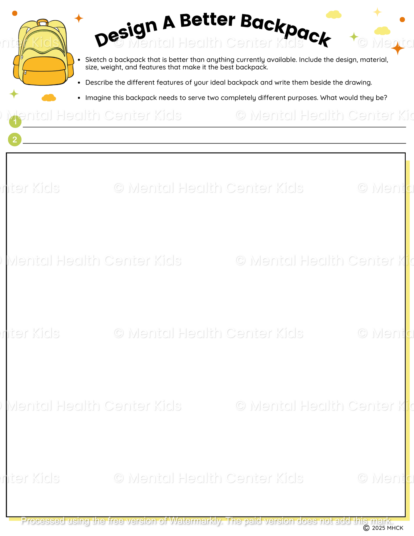creativity worksheets for students