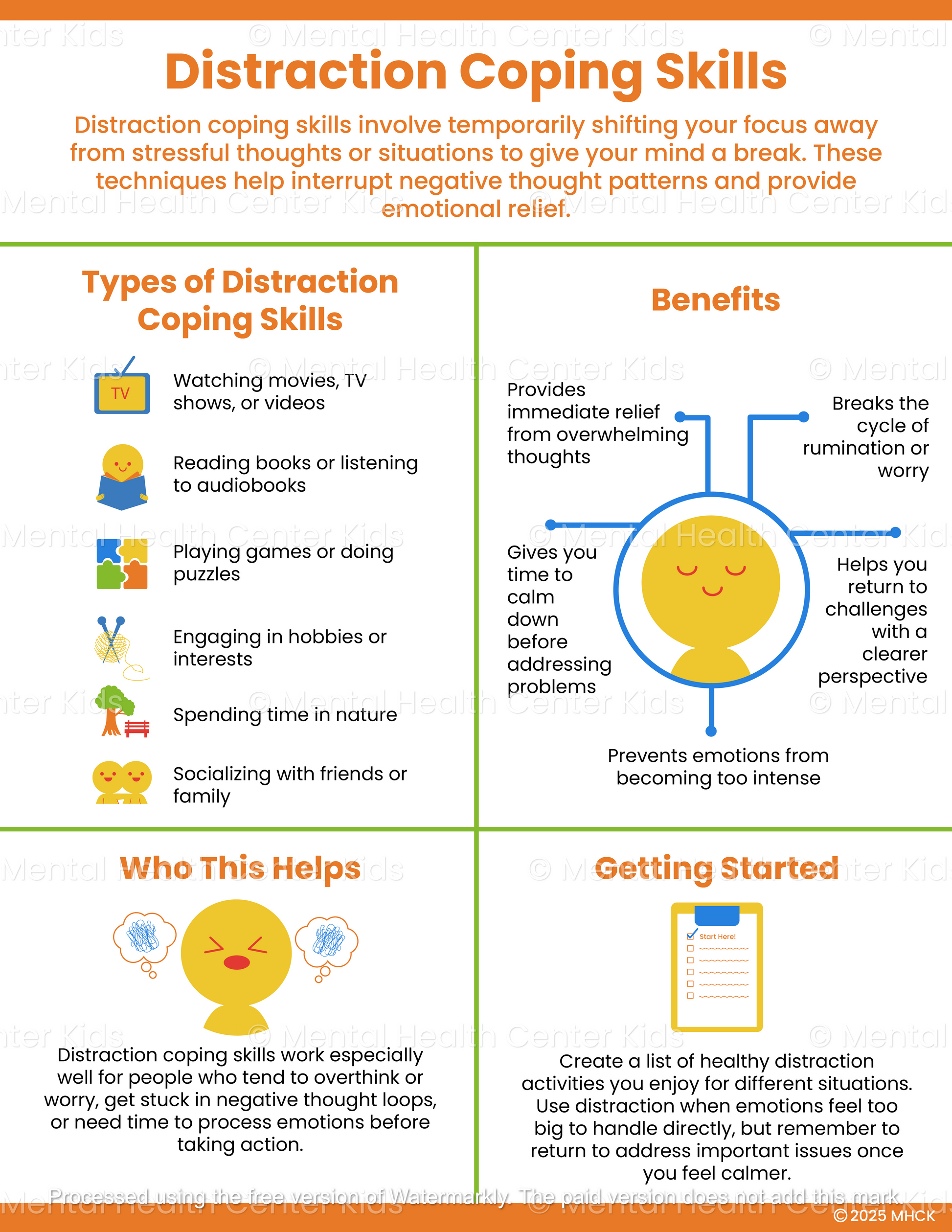 Distraction Coping Skills (PDF) – Mental Health Center Kids