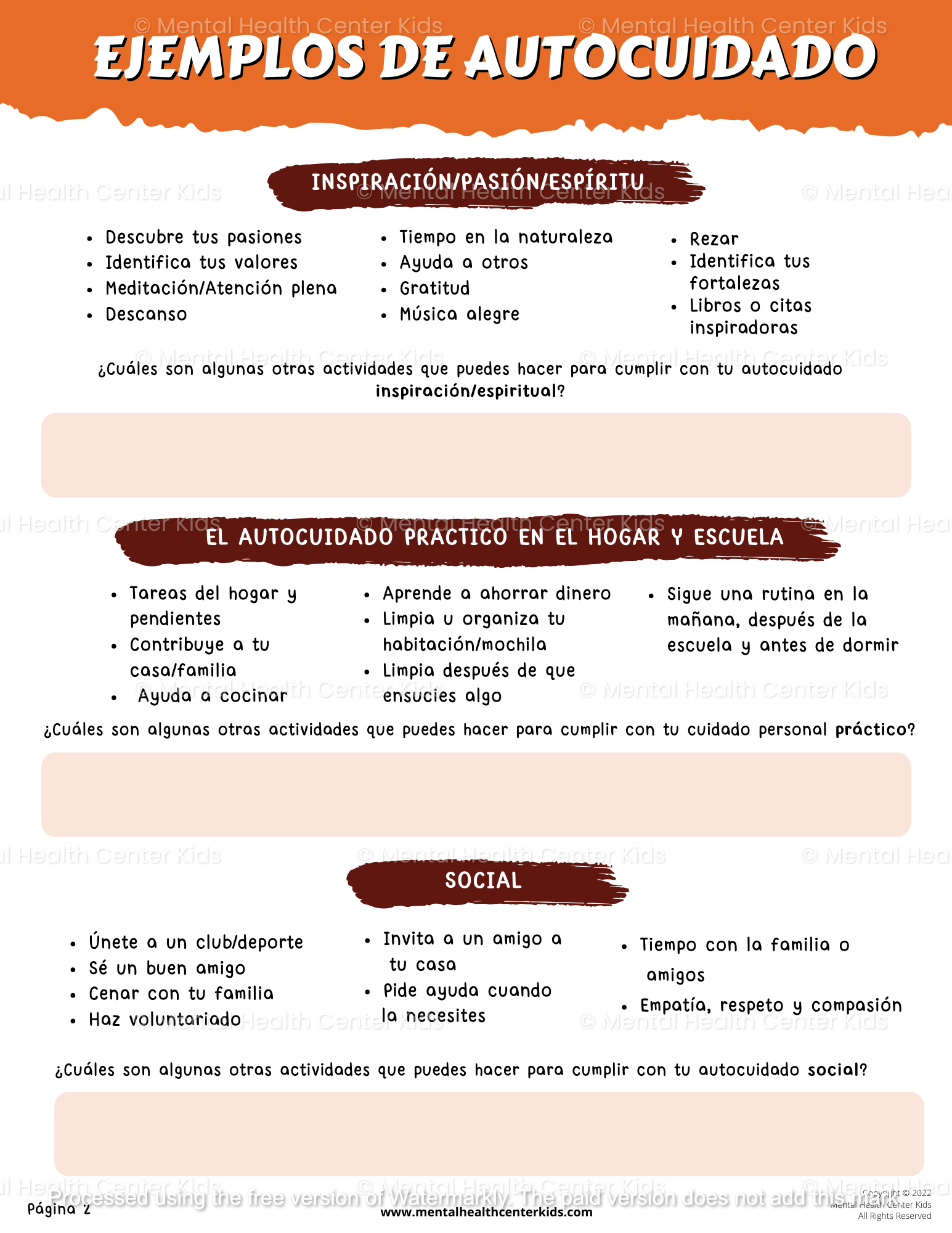 Rueda De Autocuidado Para Adolescentes