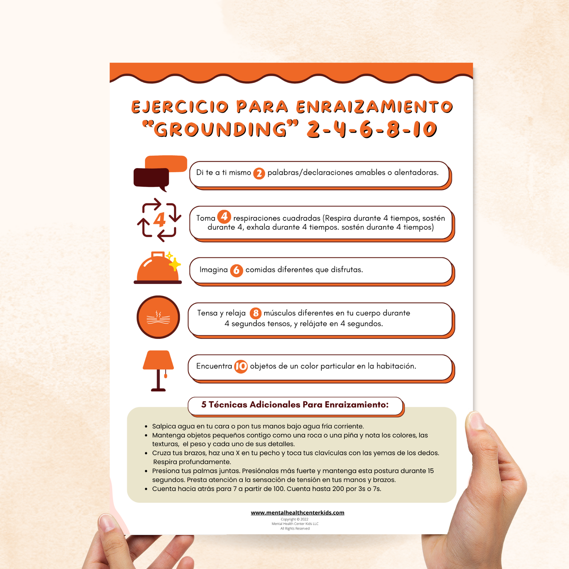 spanish trauma grounding handout