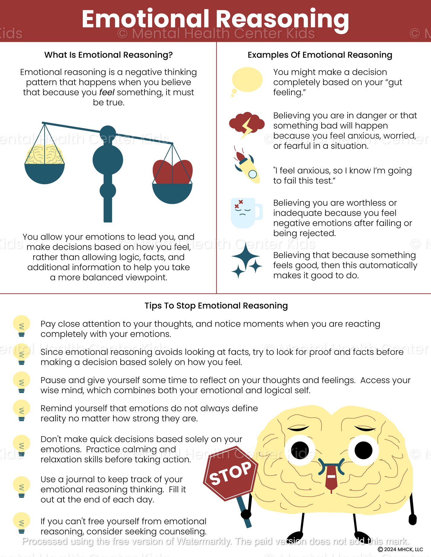 Emotional Reasoning Cognitive Distortion Handout – Mental Health Center ...