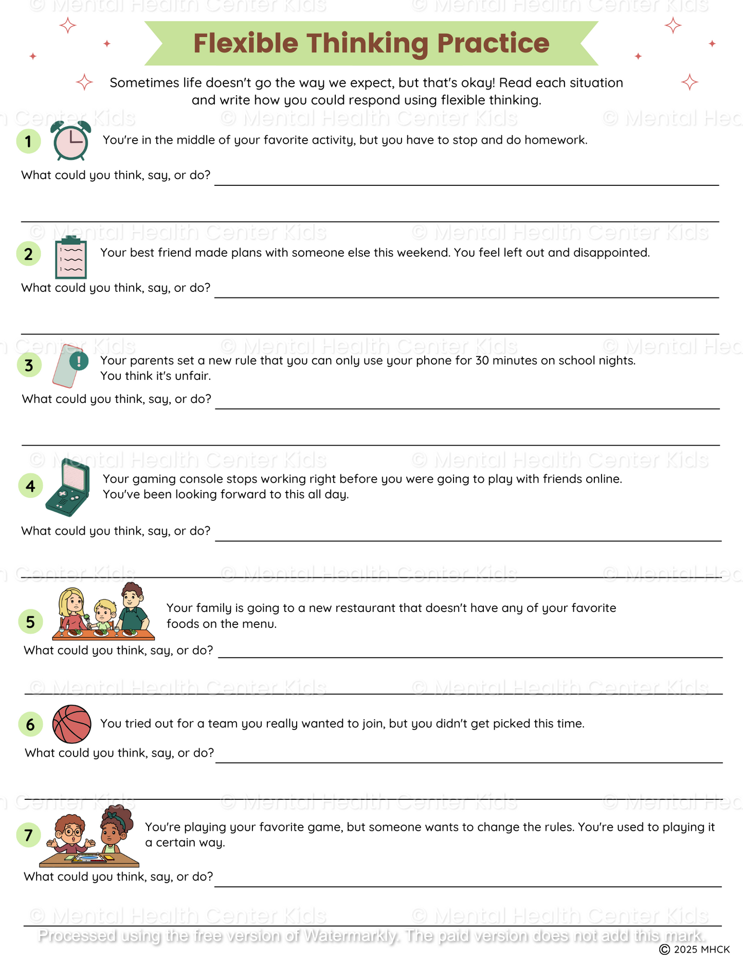 flexible thinking examples for kids