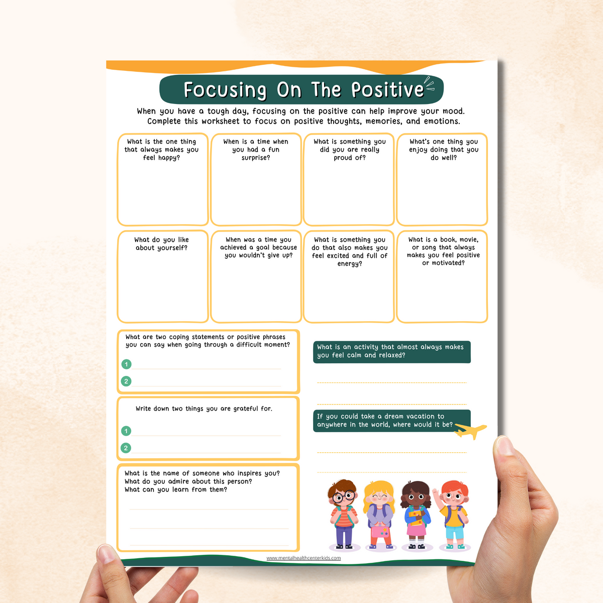 Posivity Lesson Worksheet Focusing on the Positive Worksheet – Mental Health Center Kids