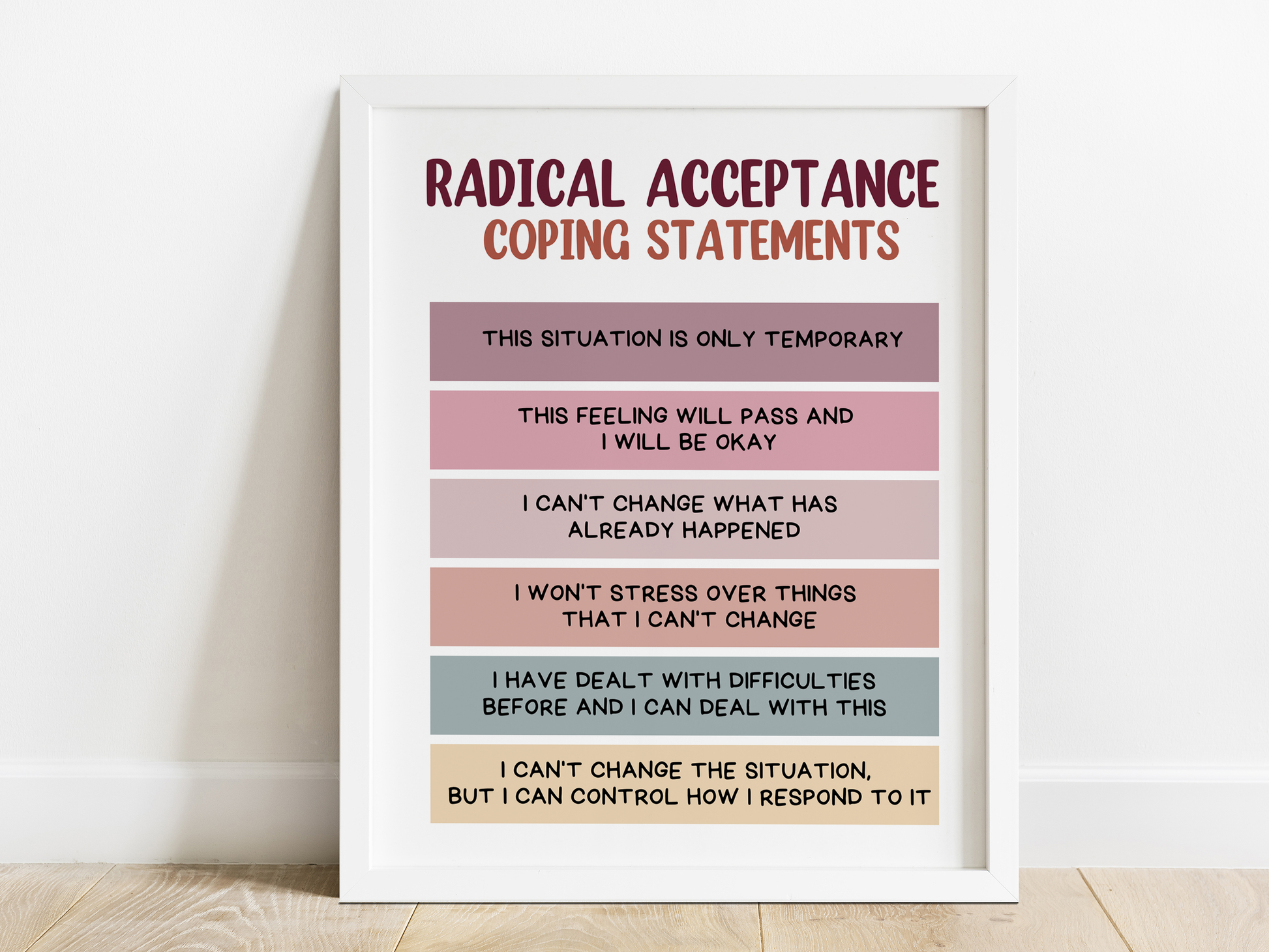 radical acceptance coping statements