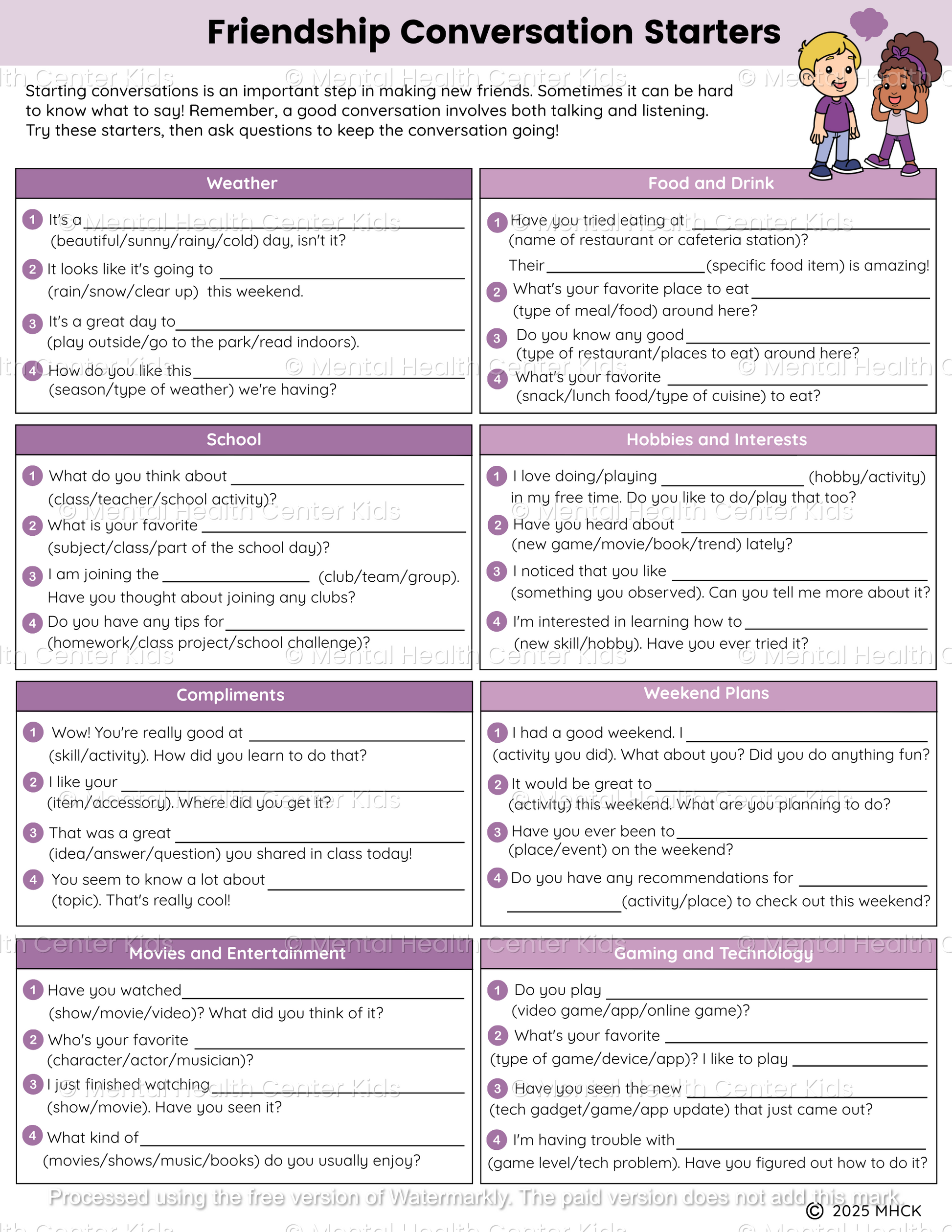 conversation starters for kids