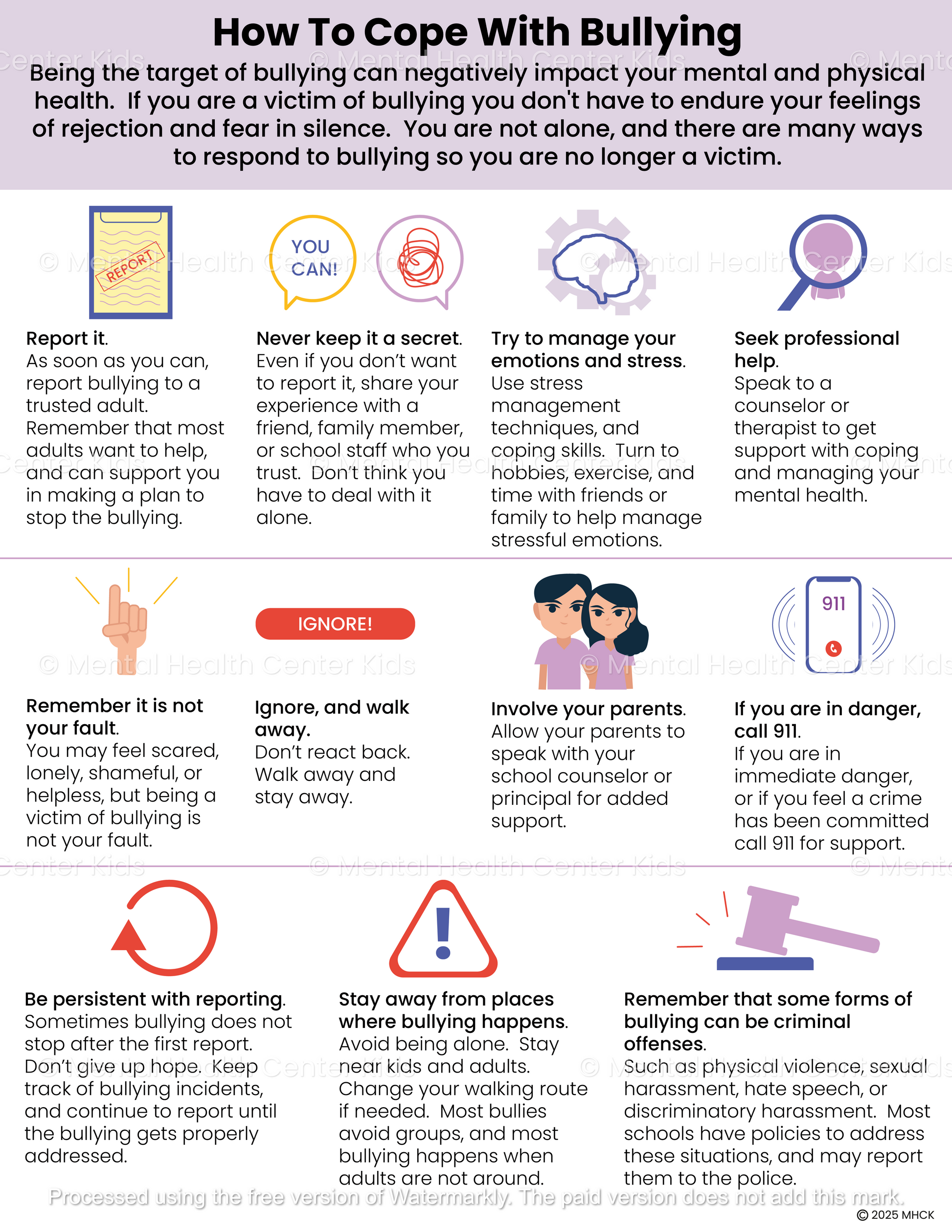 How To Cope With Bullying Handout