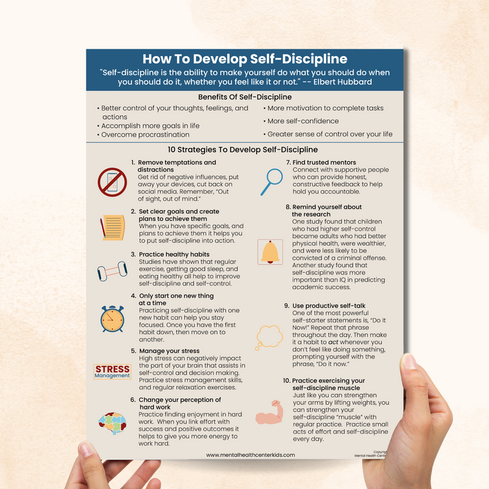 How To Develop Self-Discipline – Mental Health Center Kids