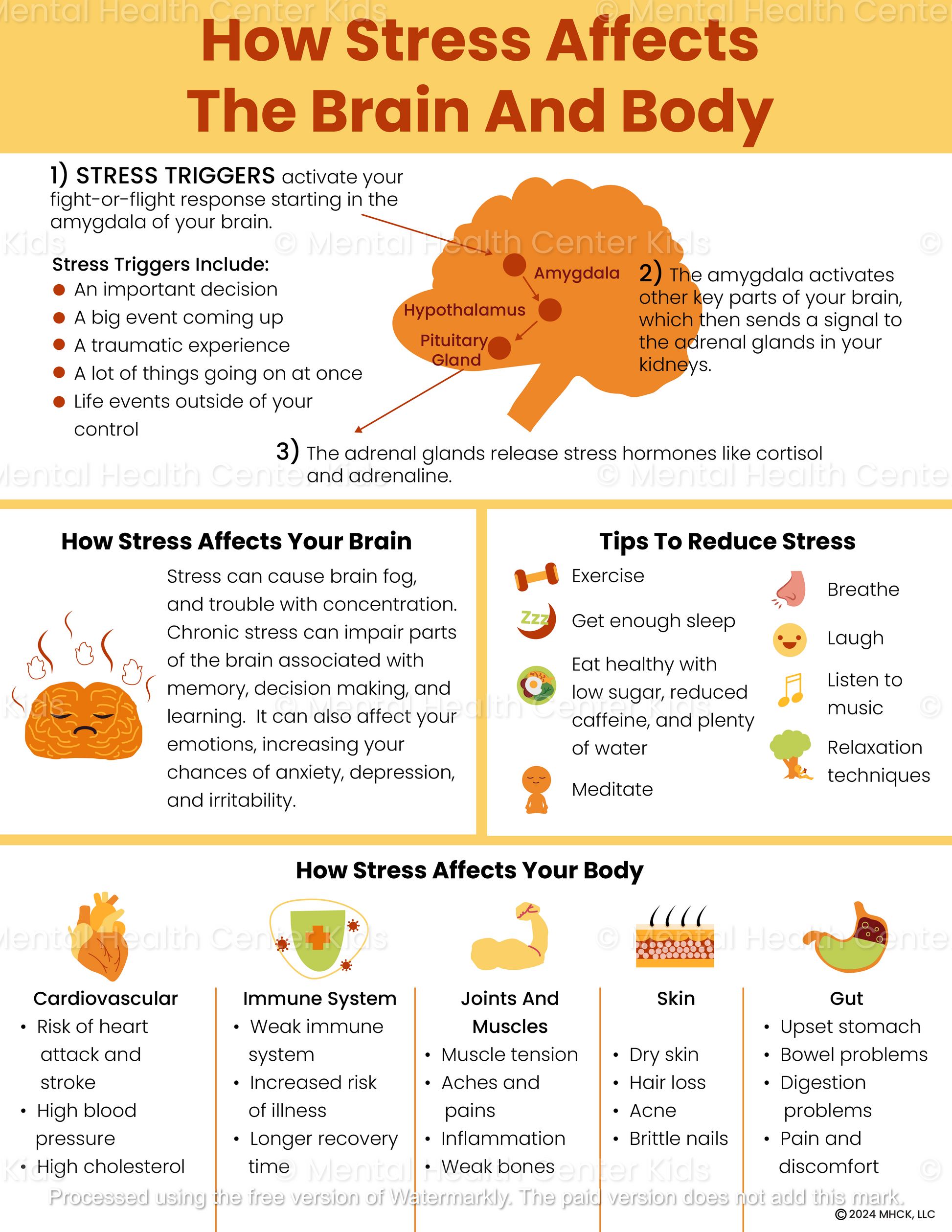 how stress affects the brain and body handout
