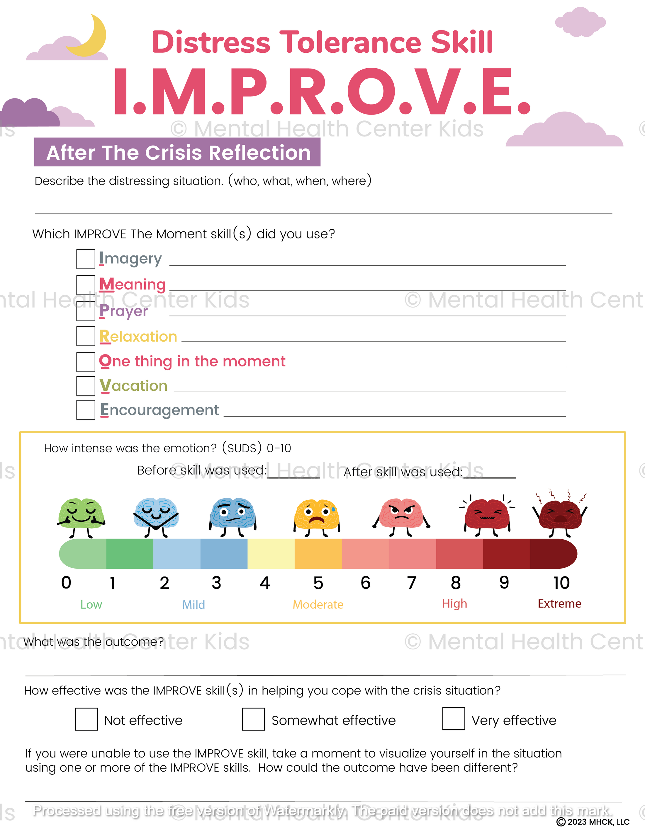 DBT IMPROVE Worksheet Mental Health Center Kids dbt-improve-worksheet-mental-health-center-kids
