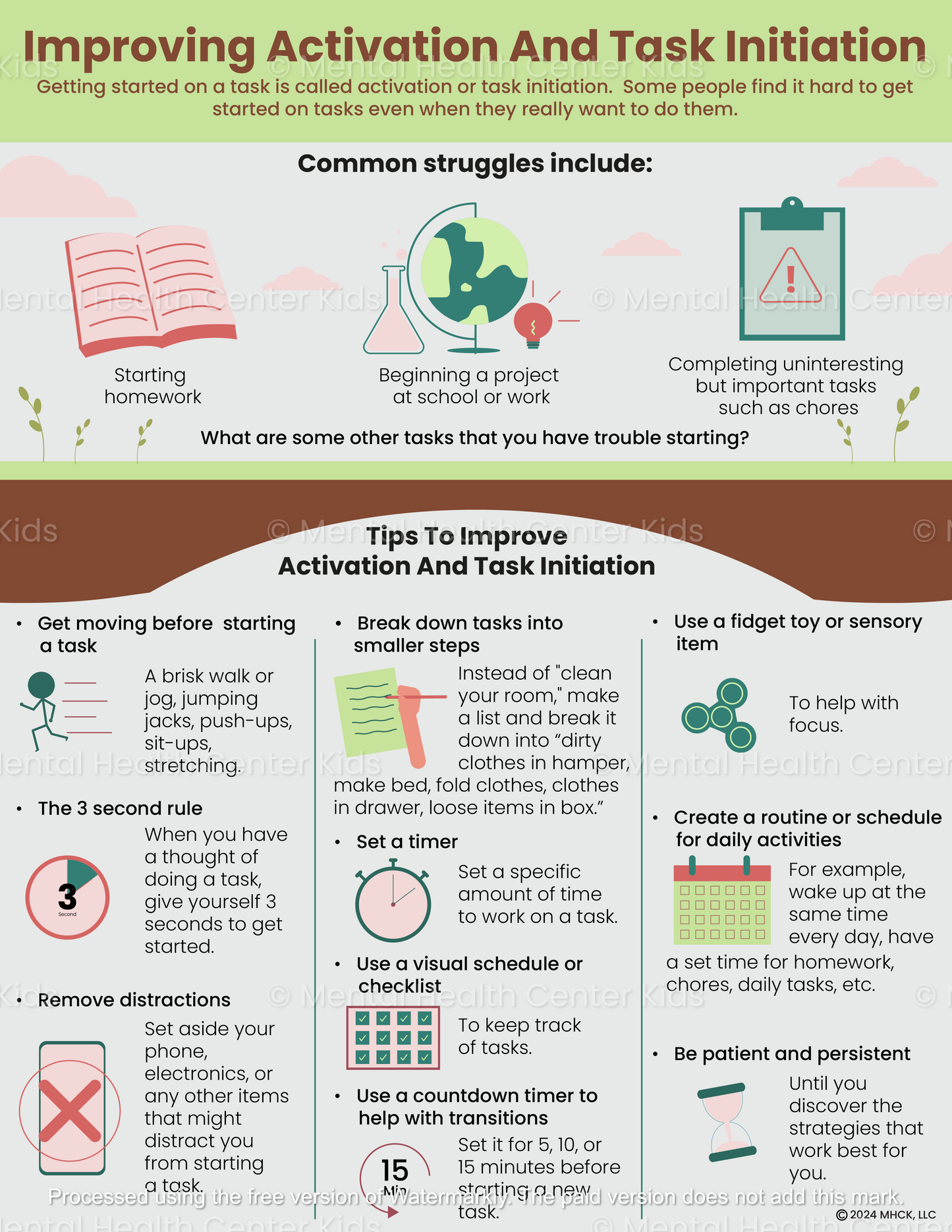 adhd task initiation strategies