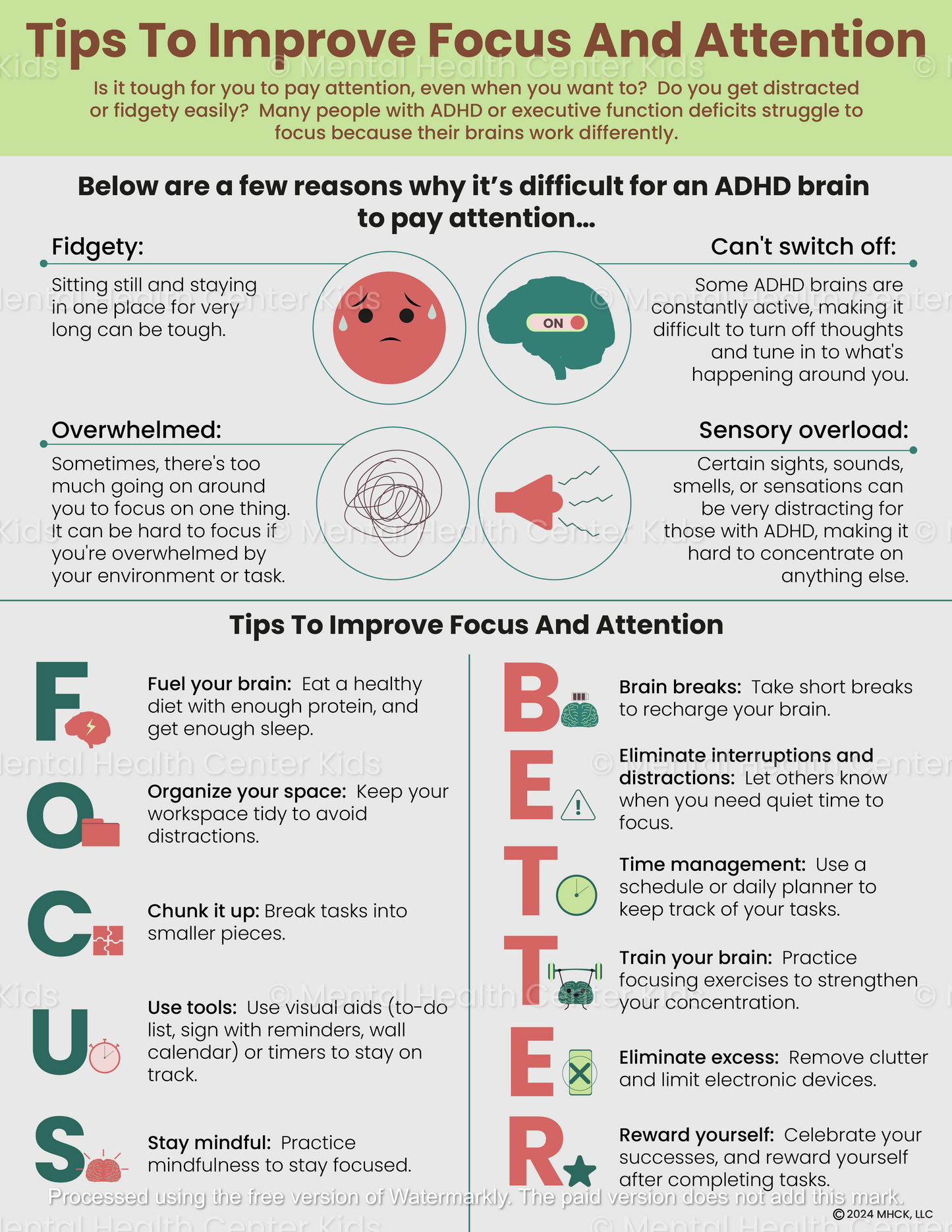 ADHD Tips To Improve Focus And Attention – Mental Health Center Kids